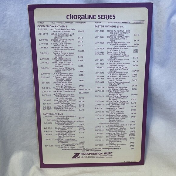 Thine Is The Glory S.A.T.B. Piano Sheet Music Handel Montgmery 1974 Singspiratio - Picture 3 of 7